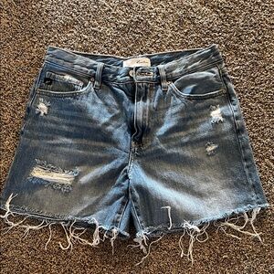 KanCan Light Blue Frayed Jean Shorts